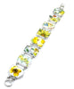 Various Yellow Flowers Vintage Pottery Double Link Rectangle Bracelet - 8