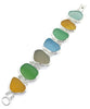 Light Earth Tone Textured Sea Glass Barbell Cuff Bracelet
