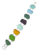 Earth Tone Sea Glass Double Link Bracelet - 7 3/4