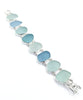Shades of Soft Aqua Sea Glass Double Link Bracelet - 7 1/2