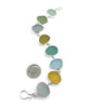 Light Olive, Amber, Grey & Aqua Sea Glass Bracelet - 7 1/2