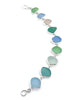 Green, Pink & Soft Blue Sea Glass Bracelet - 7 3/4