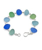 Blue, Green & Aqua Sea Glass Bracelet - 8