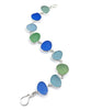 Blue, Green & Aqua Sea Glass Bracelet - 8