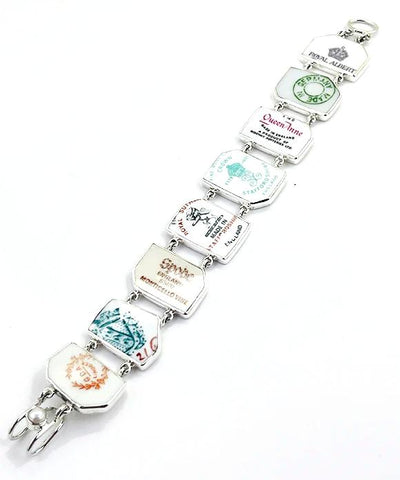 Makers Mark Vintage Pottery Double Link Shard Bracelet #2 - 7 3/4