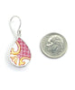 Pink & Yellow Pattern Vintage Pottery Single Drop Earrings