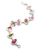 Pink Floral Vintage Pottery Natural Shape Bracelet -8 1/2