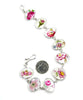 Pink Floral Vintage Pottery Natural Shape Bracelet -8 1/2