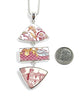 Red & White Vintage Pottery Triple Pendant
