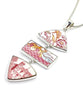 Red & White Vintage Pottery Triple Pendant