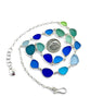 Cobalt, Green, Aqua & Teal Sea Glass 17 Piece Necklace