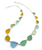 Light Earth Tone Sea Glass 15 Piece Necklace