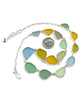Light Earth Tone Sea Glass 15 Piece Necklace