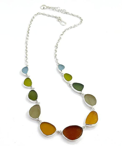 Earth Tone Sea Glass 11 Piece Necklace