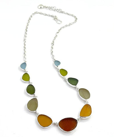 Earth Tone Sea Glass 11 Piece Necklace