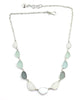 White, Clear, Grey & Aqua Sea Glass 11 Piece Necklace