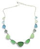 Green, Jadeite, Grey, Aqua & Clear Sea Glass 13 Piece Necklace