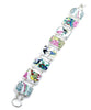 Geisha and Birds Vintage Pottery Double Link Shard Bracelet - 8 1/2