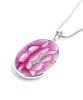 Big Pink Petals Simple Pendant on Silver Chain