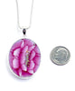 Big Pink Petals Simple Pendant on Silver Chain