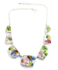 Various Leafy Floral Vintage Pottery 7 Piece Shard Necklace