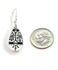 Black and White Patterned Vintage Pottery Single Drop Teardrop Earrings