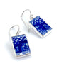 Blue & White Blue Willow Vintage Pottery Rectangle Single Drop Earrings