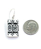 Black and White Patterned Vintage Pottery Single Drop Rectangle Earrings