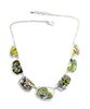 Green, Yellow & Brown Vintage Pottery 7 Piece Shard Necklace