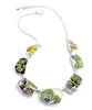 Green, Yellow & Brown Vintage Pottery 7 Piece Shard Necklace