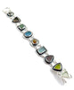 Pastel Glass and Stones Silver Framed Bracelet
