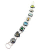 Pastel Glass and Stones Silver Framed Bracelet