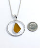 Dark Amber Sea Glass Hoop Pendant