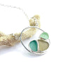 Jade Green, Peach and Soft Green Sea Glass Hoop Necklace