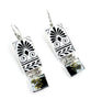 Black & White Patterned Vintage Pottery with Gold Double Drop Barbell Earrings