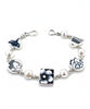 Black & White Vintage Pottery and Pearl Multi Shape Bracelet - 7 3/4
