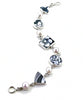 Black & White Vintage Pottery and Pearl Multi Shape Bracelet - 7 3/4