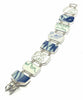 Blue, Green & White Vintage Pottery Double Link Shard Bracelet - 8