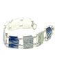 Blue, Green & White Vintage Pottery Double Link Shard Bracelet - 8