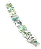 Green Leaves Vintage Pottery Double Link Shard Bracelet - 8 1/2