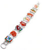 Bold Orange Flower Vintage Pottery Double Link Shard Bracelet - 7 1/2