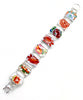 Bold Orange Flower Vintage Pottery Double Link Shard Bracelet - 7 1/2