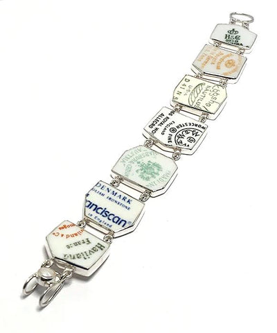Makers Mark Vintage Pottery Double Link Shard Bracelet #2 - 8