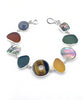 Earth Tone Sea Glass with Tigers Eye & Stones  Bracelet - 8 1/2