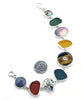 Earth Tone Sea Glass with Tigers Eye & Stones  Bracelet - 8 1/2