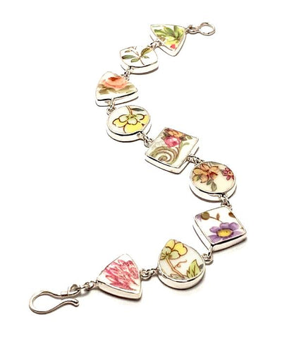 Soft Floral Vintage Pottery Multi Shape Bracelet - 8