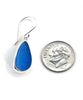 Blue Sea Glass Open Back Drop Earrings #2