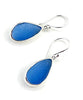 Blue Sea Glass Open Back Drop Earrings #2