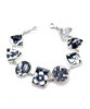 Black & White Vintage Pottery Oversized Multi Shape Bracelet - 8 1/2