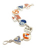Red, Orange, Black and Blue Bold Geometric Vintage Pottery Multi Shape Bracelet - 8